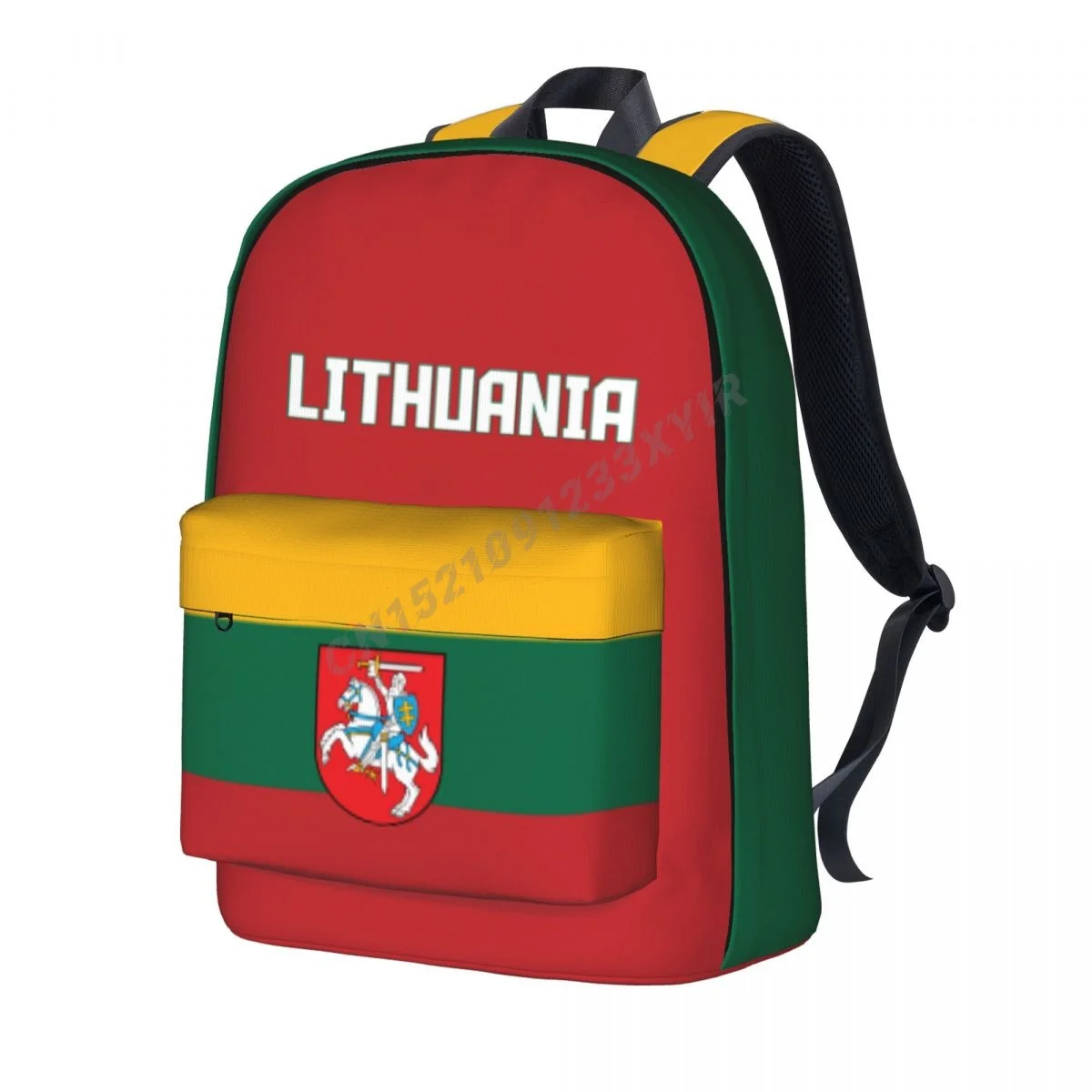 

Unisex Backpack Lithuania Flag Stitch Schoolbag Messenger Bag Case Laptop Travel Bag Mochila Gift