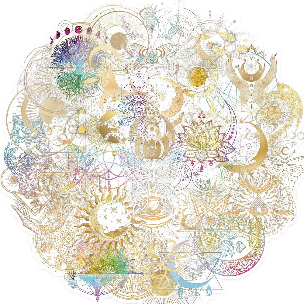 Autocollant Laser amusant et coloré, 50 pièces, matériel de Collage pour Scrapbooking, coque de téléphone, ordinateur portable, guitare, tasse d'eau, autocollants décoratifs