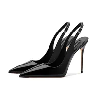 Sexy ultra-high heels pointed sandals elegant summer patent leather suspender high heels trendy dress banquet women's shoes