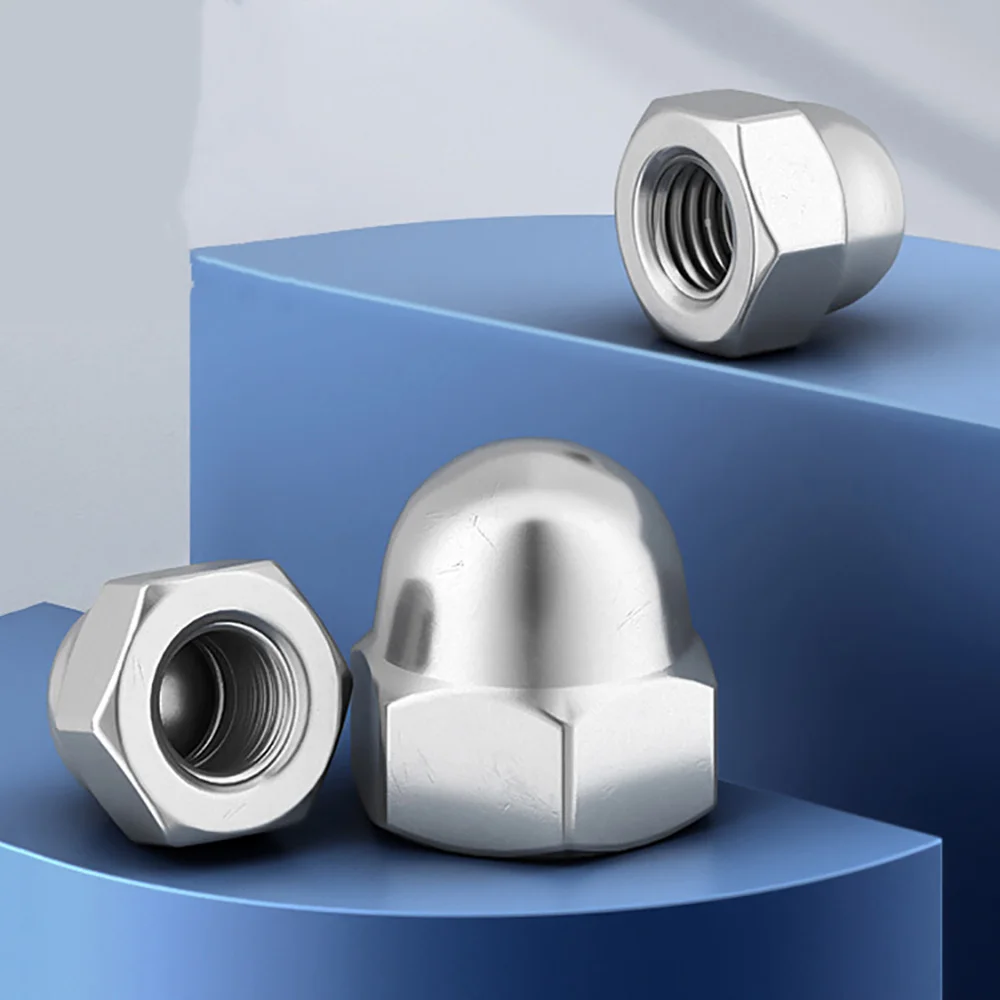 304 Stainless Steel Hex Acorn Dome Cap Nuts M3-M24 Decorative Blind Cover Nuts for Exposed Screw Concealment Machinery Assembly