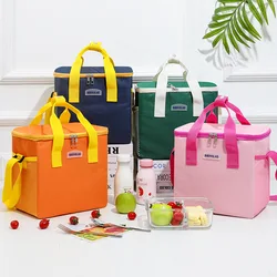 Bolsas de almuerzo térmicas de gran capacidad, bolsa de almacenamiento de alimentos para Picnic, papel de aluminio grueso, caja Bento aislada para comida de trabajo de oficina, 8L