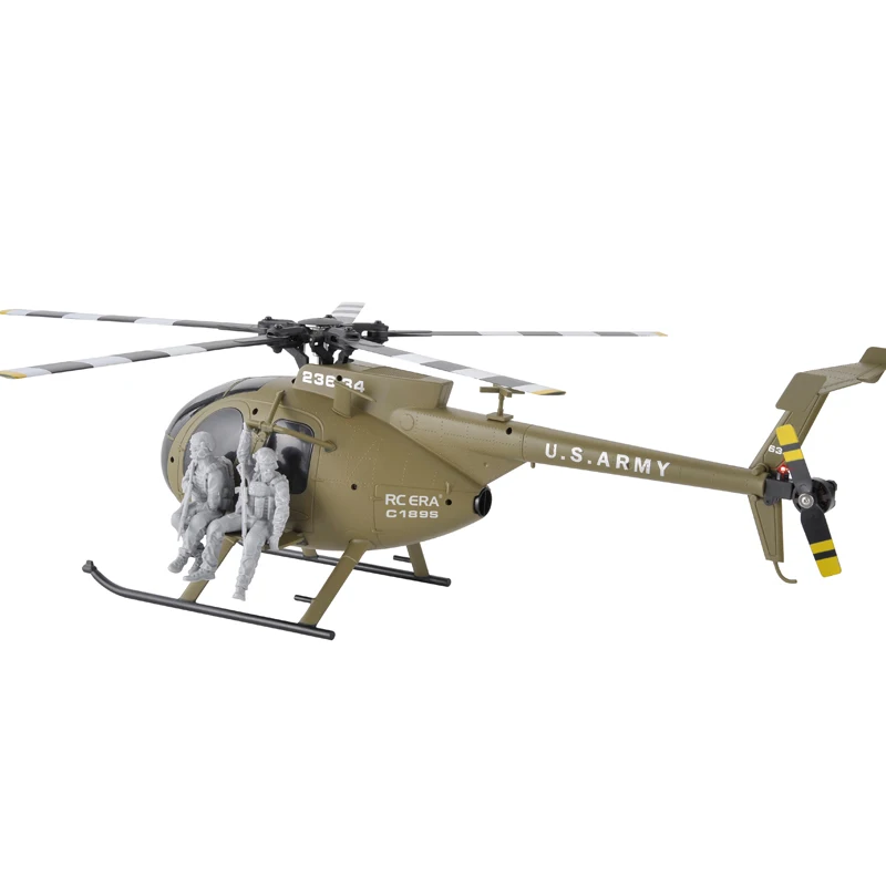 New C189S RC Helicopter MD500 1:28 Little Bird with Soldier Figure, Simulation Scale Model, Optical Flow Positioning & Altitude
