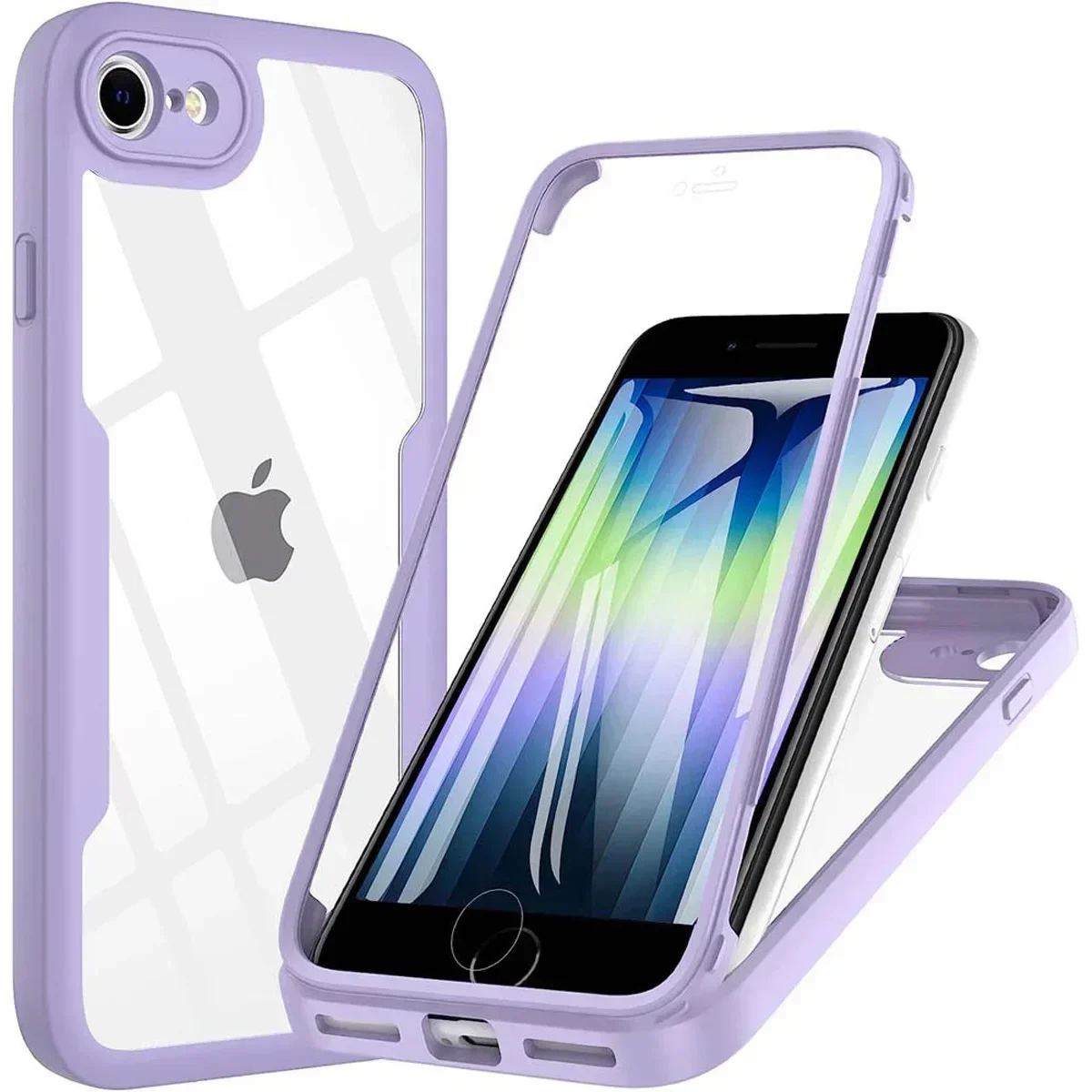 360 Full Body Double Side Screen Protector Case For iPhone SE 2020 SE 2022 iPhone 8 iPhone 7 Shockproof Phone Cover — Generic