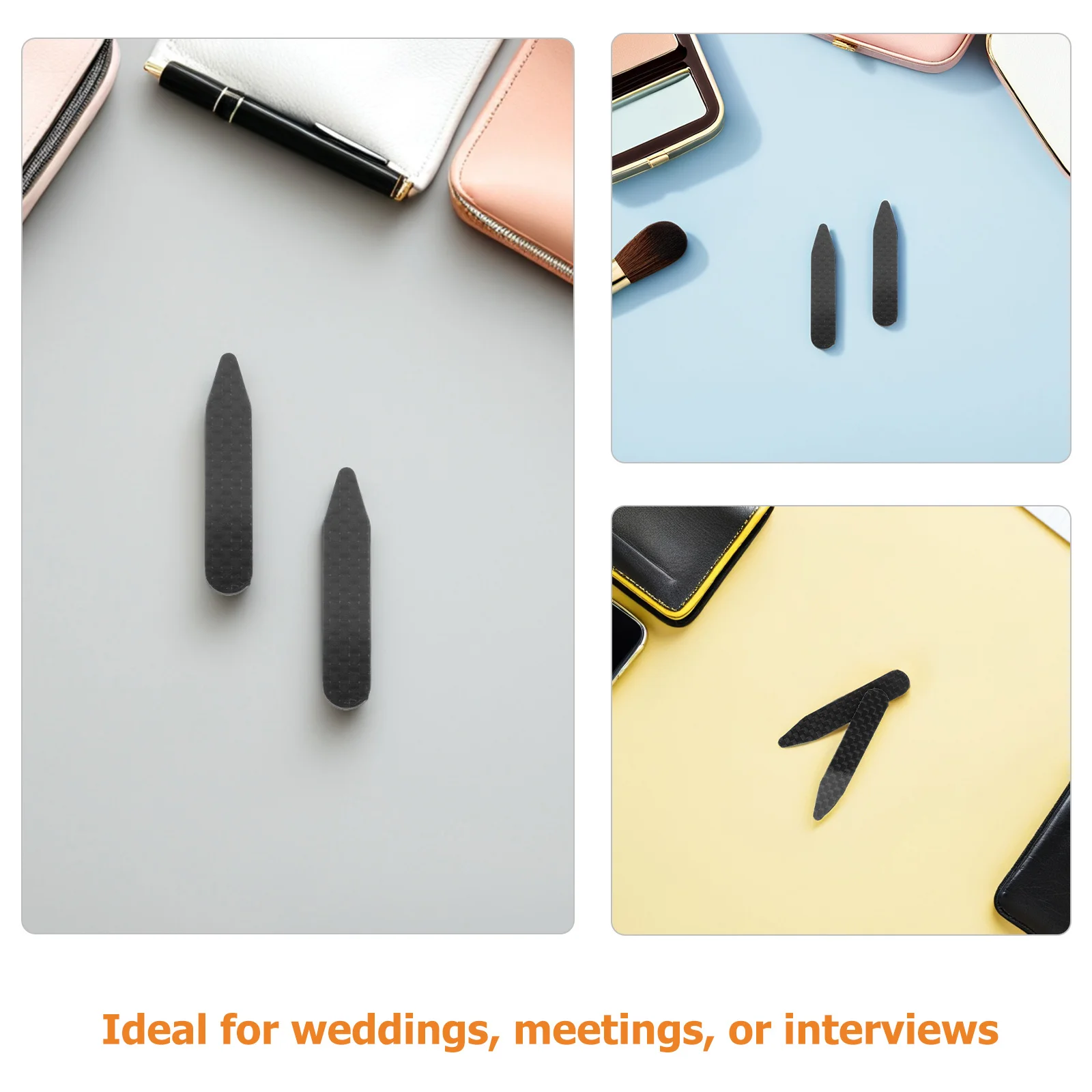 Penyangga Kerah Serat Karbon untuk Pria, Penahan Kerah Kemeja Anti Rusak, Penopang Kerah Runcing untuk Gaun Bisnis Pernikahan