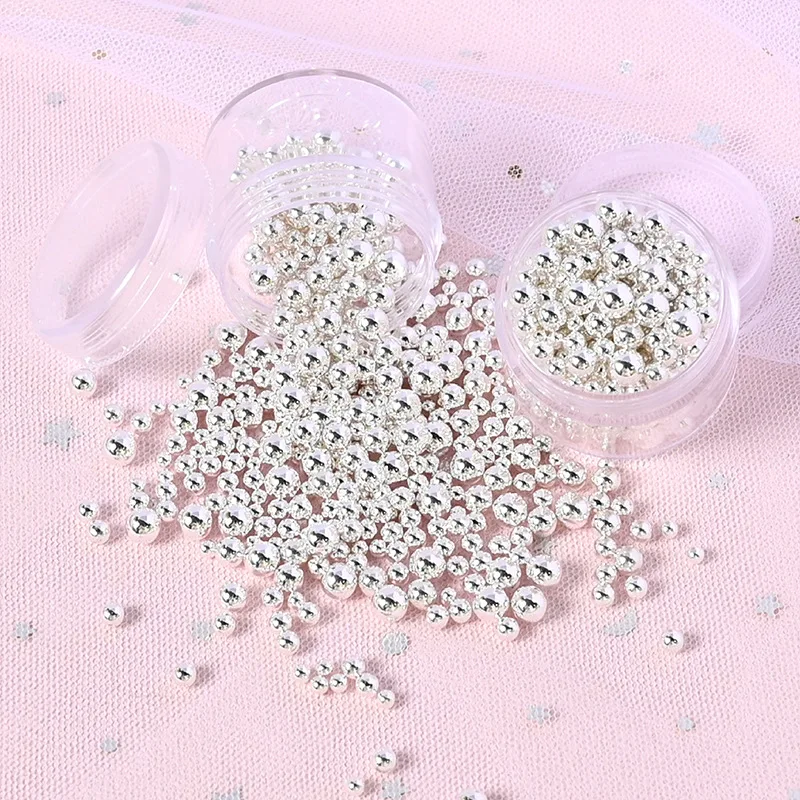 

Mixed Size Silver Resin Mini Beads,No Hole,DIY Phone Case,Jewelry Decorative Material,Crafts Accessories Decoration,3/4/5/6mm