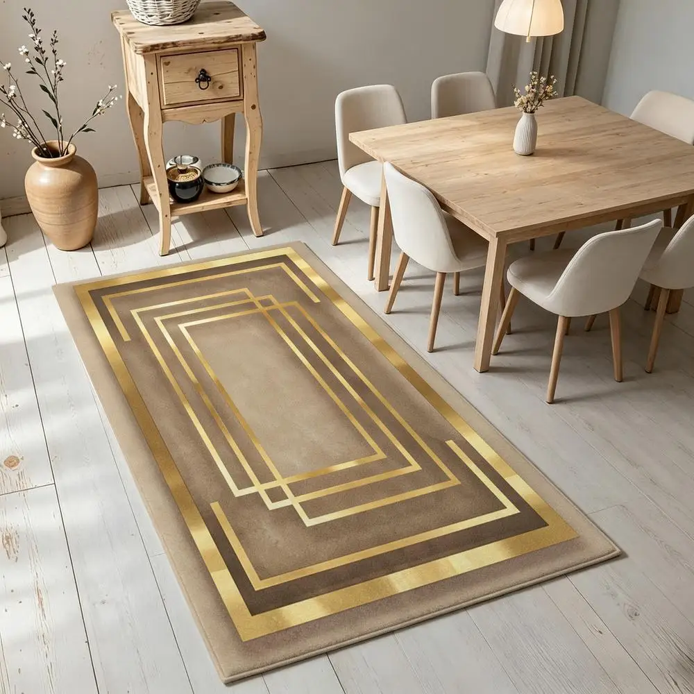 2D 1 Piece Soft Comfortable, Easy to Maintain, Machine Washable Indoor Rug, Art Deco Style, Suitable for Under Dining Table, In Living Room, Near Sofa, Beside Bed, Entryway, Foyer, Modern Home Accent Decor