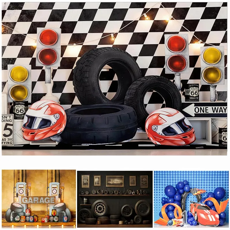 

LS Fast One Racer Theme Backdrops Kids Baby Photography Child Adult Photocall Racing Car Boy Birthday Photostudio Background
