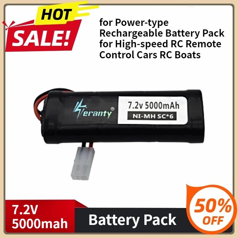 

LiPo Battery for Power-type Rechargeable Battery Pack for High-speed RC Remote Control Cars RC Boats 7.2V 5000mAh 10C