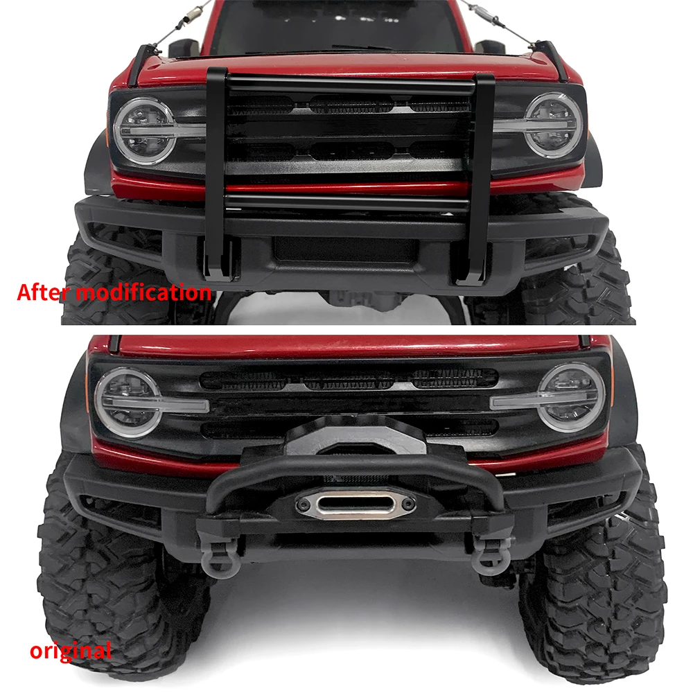 AXSPEED Aluminum Alloy Anti Collision Front Bumper for TRX-4 TRX4 Bronco 1/10 RC Crawler Car Upgrade Parts