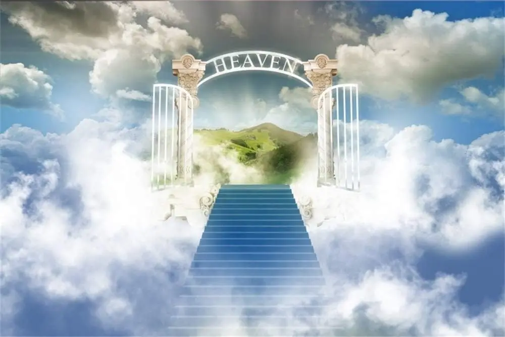 

Staircase to Heaven Backdrop Gate of Paradise Celestial Stairway Portrait party photo background photography backdrops studio