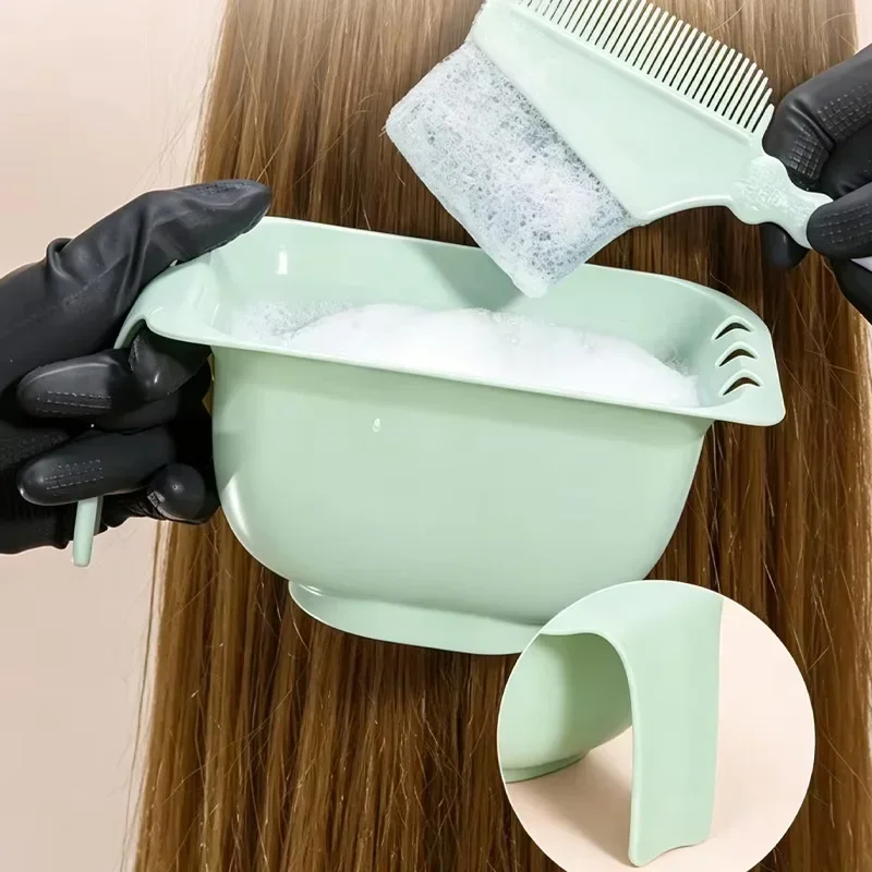 4-teiliges Haarfärbewerkzeug-Set, Haarfarbenschale, Schneebesen, Pinsel, Kamm-Set, für Zuhause, Salon, DIY-Haarfärbung, Friseurzubehör – Detail 3