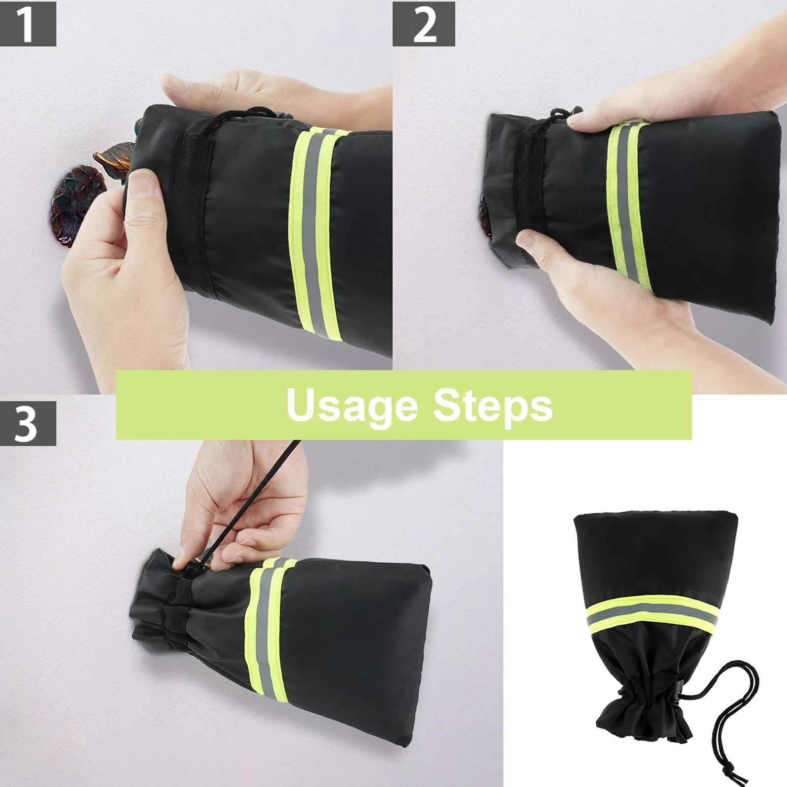 4 Pack Outdoor Faucet Covers for Winter Freeze  With Reflective Strap And Drawstring Design Reusable For Outdoor Faucets