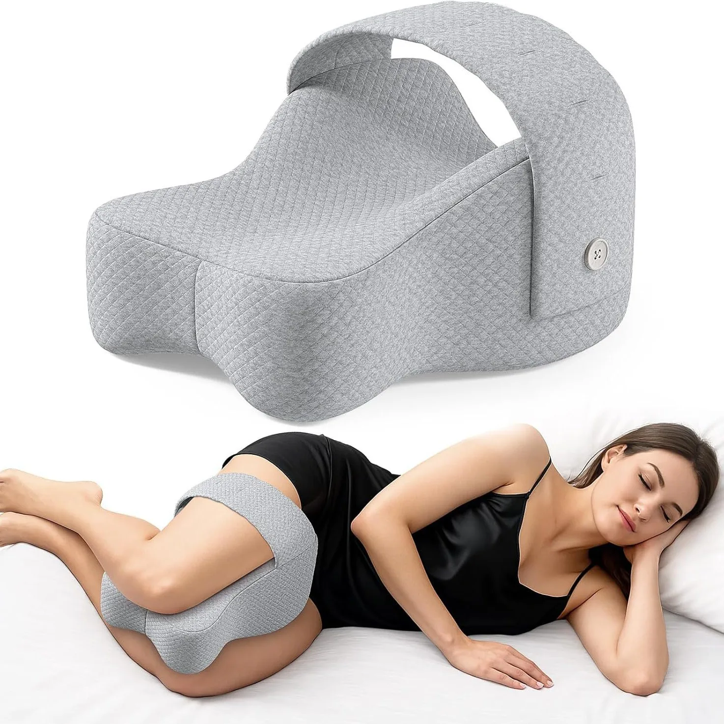 Memory Foam Knee Pillow for Orthopedic Sciatica Back Leg Hip Align Spine Pregnancy Body Pillows Back Support for Side Sleepers