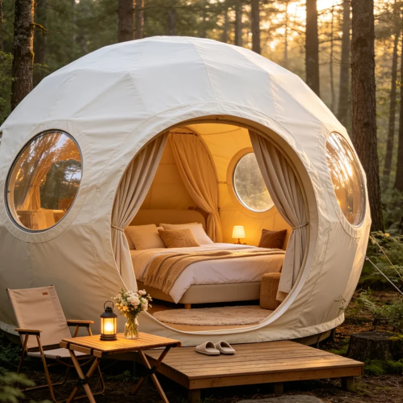 Customized Bubble Geodesic Dome Outdoor Camping Waterproof PVC Panoramic View Easy Setup Family Use All Season