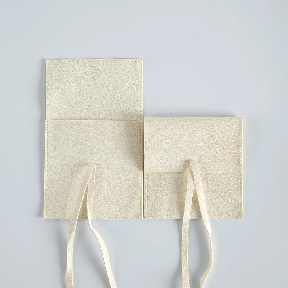 10Pcs Elegant Drawstring Microfiber Envelope Jewelry Storage Pouches