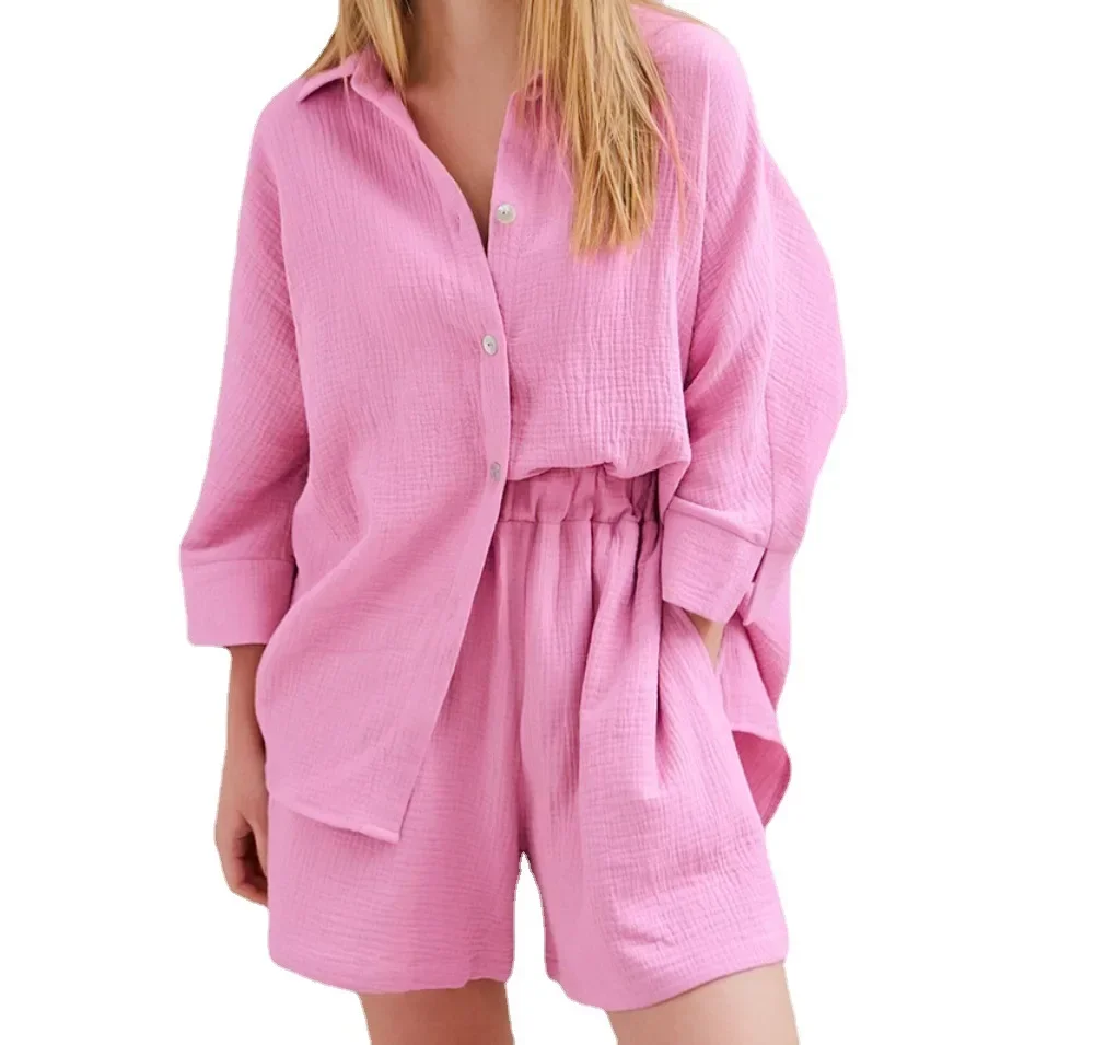 

Весна/лето, новый однотонный утягивающий городской повседневный костюм с шортами с рукавами, женский модный костюм ярких цветов, женские комплекты из двух предметов