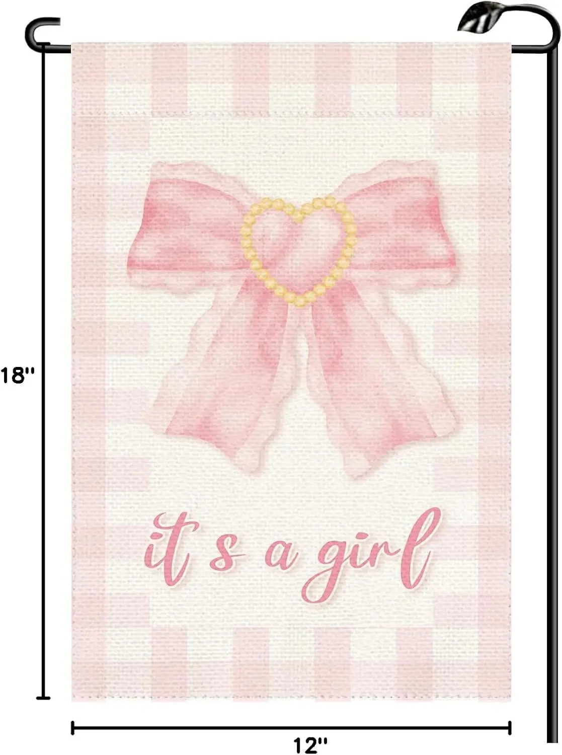 It's A Girl Baby Shower Garden Flag 12x18 Inch Double Sided Birth Announcement Newborn Baby Gender Reveal Small Flags Fa WWP zzo