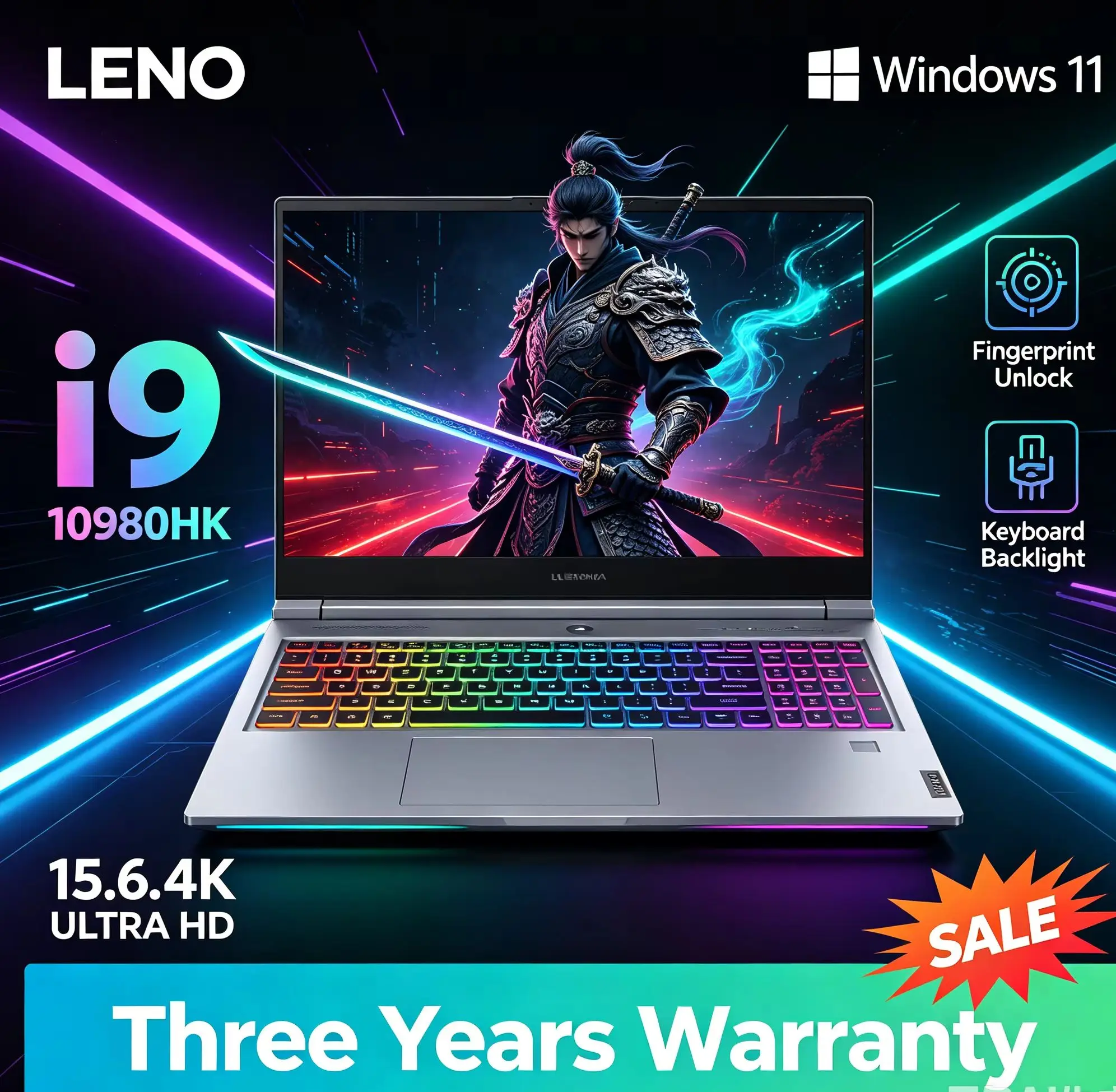

LENO 15.6 Inch Ultra Slim Intel Core i9-10980HK 8-Core Processor 32GB RAM 2TB SSD 1080P FHD High-Performance Portable Laptop