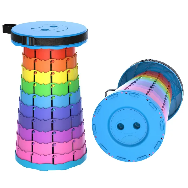 Outdoor Rainbow Folding Stool Portable Chair Adjustable Rainbow Retractable Stool Fishing Train Retractable Folding Stool view 2