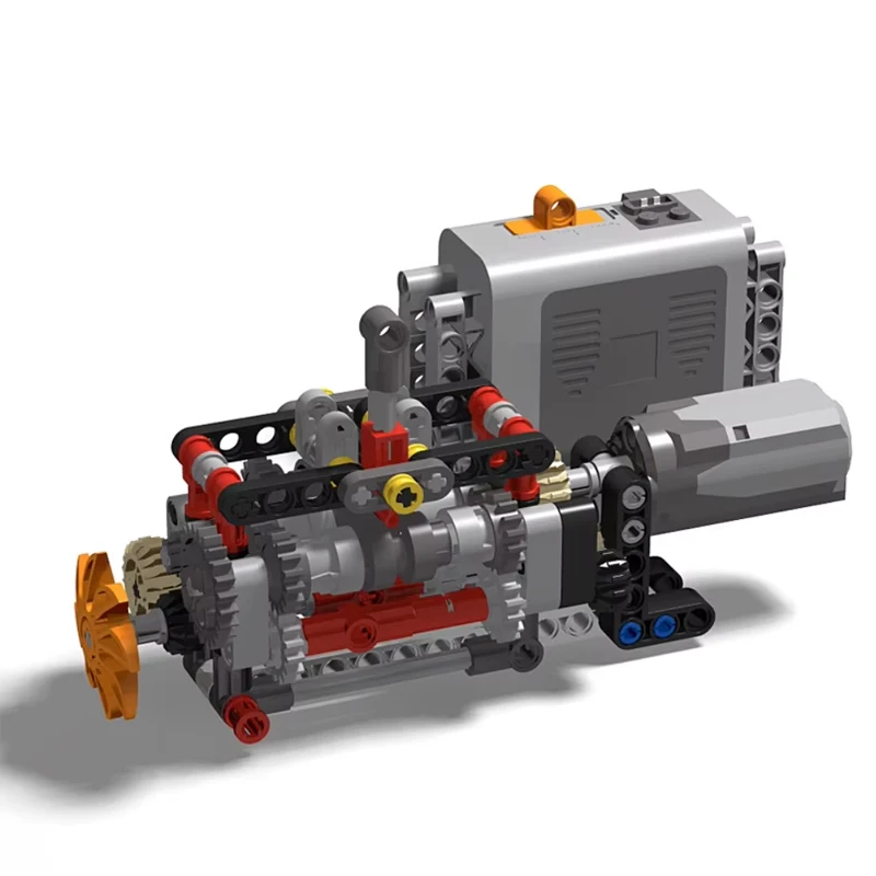 6 سرعات علبة التروس النسخة الأمريكية اللبنات MOC M صندوق بطارية المحرك تجميعها الطوب الفني الجذعية لعبة تعليمية لتقوم بها بنفسك