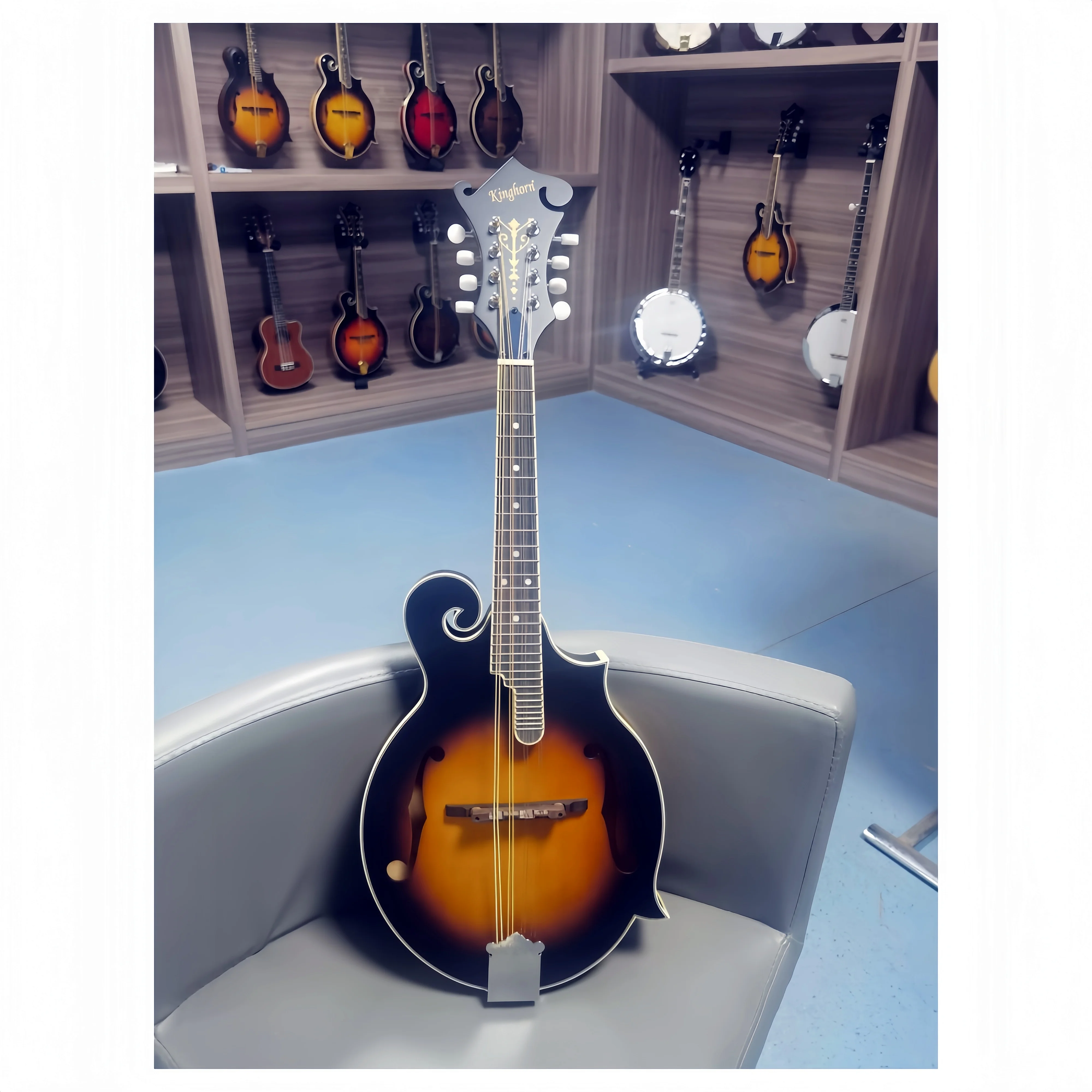 

M-2 KMF110 Acoustic 8-String Banjo Guitar 'F' Hole Basswood Body Instrument Musical Instruments Accessory