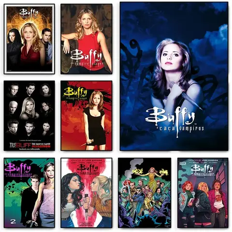 Buffy the Vampire Slayer klassisk TV-serie-poster vintage kanvasmålning väggkonst bilder för vardagsrumsinredning 8 best sales två gånger affisch - №5