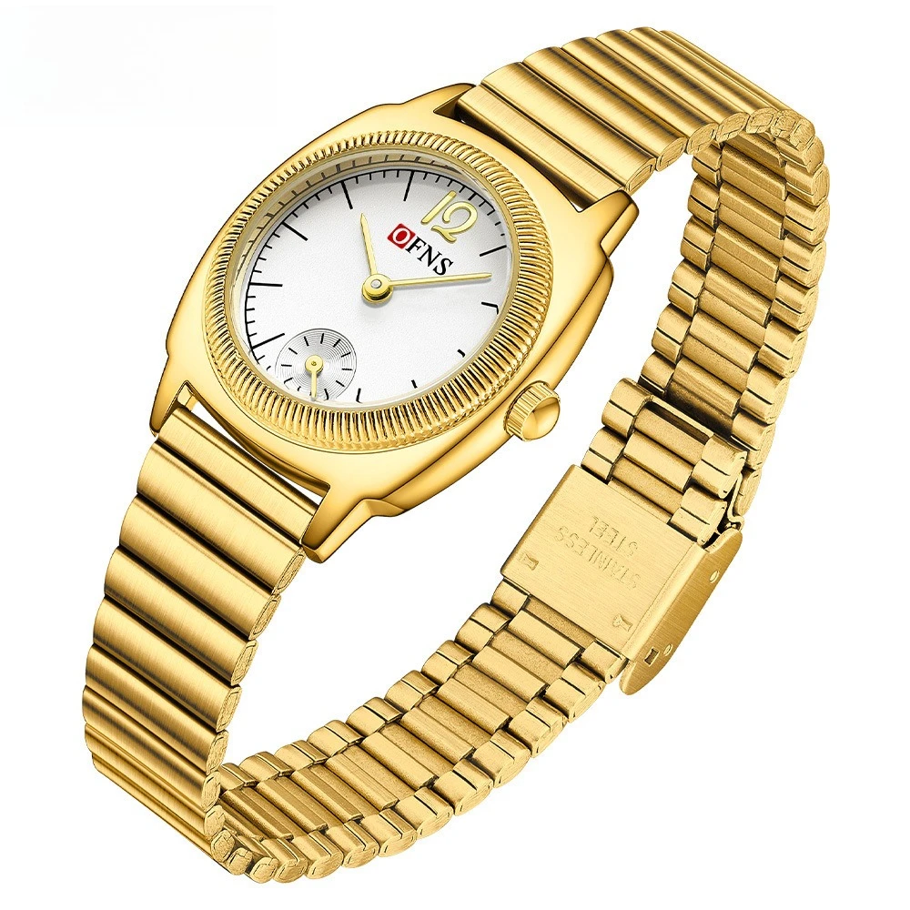 

Женские часы с зубчатым циферблатом, простые, элегантные, деловые, с двумя и с половиной стрелками, водонепроницаемые, универсальные, кварцевые.