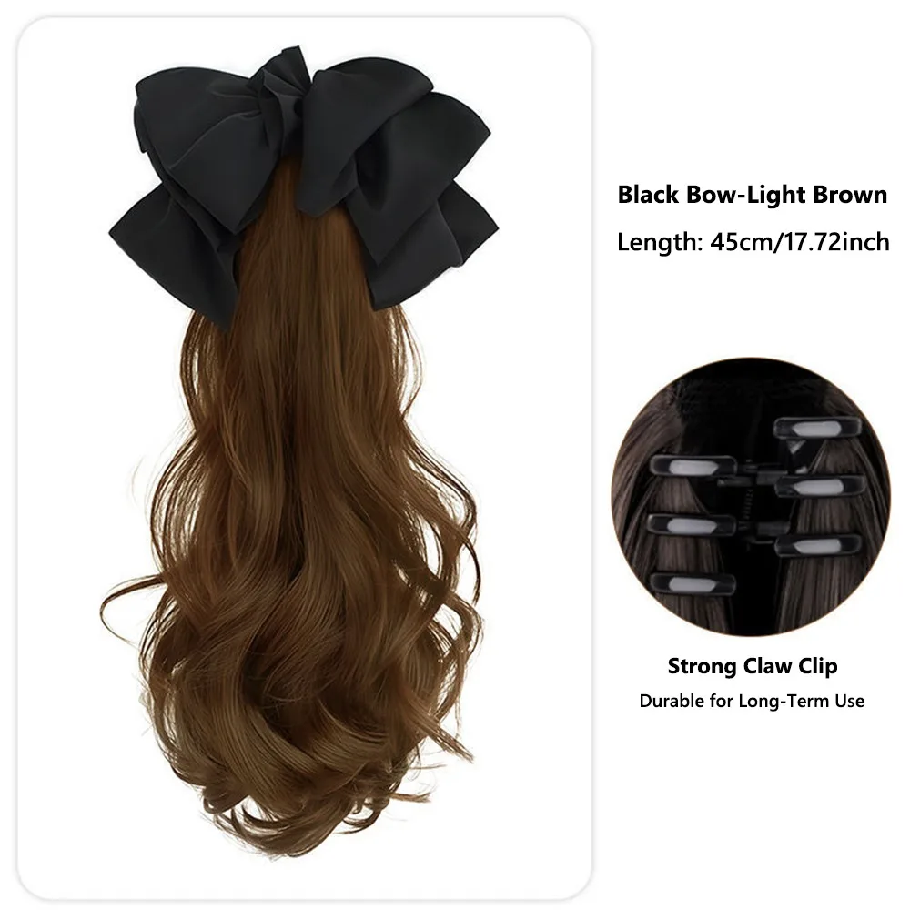 

Trendy Korean Style Braided Wig Hair Claw Clip Lazy Layered Natural Synthetic Wig Ponytail Curly Elastic Hair Tie for Women
