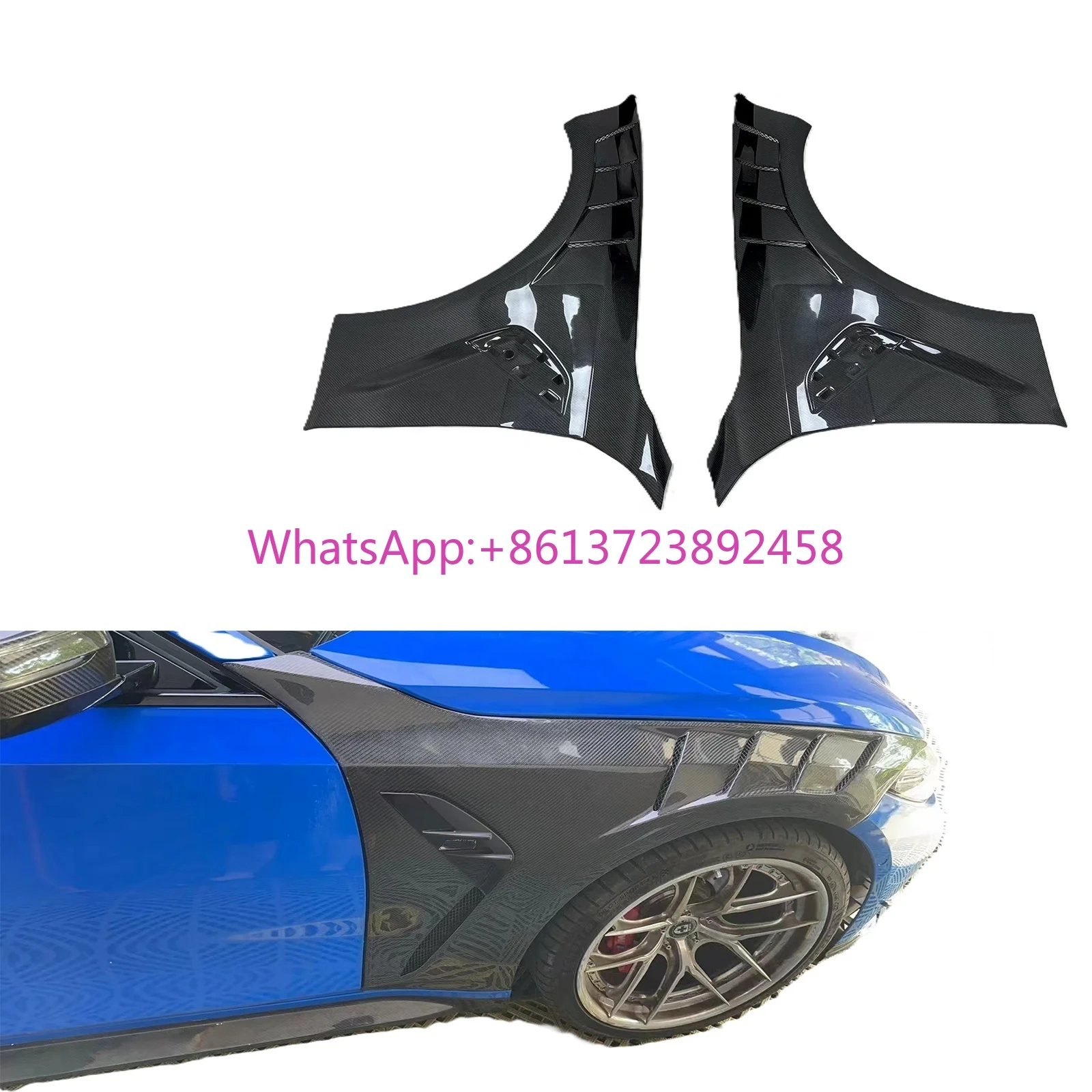 

Real Carbon G80 Carbon Fiber Fenders Vents Direct Sales for 2021+ BMW M3 M4 G80 G82 Carbon Fiber Bumper Front Fender Body Kit