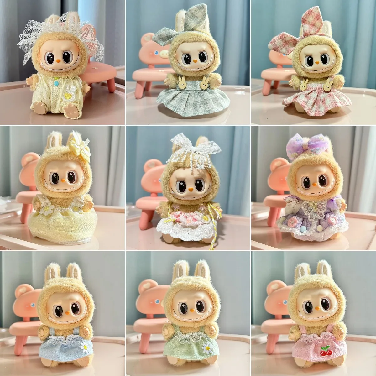 17cm Labubu II Idol Dolls Clothes Cute Mini Plush Doll Sitting Party Outfit Diy Accessories For Korea Kpop Exo Clothing Skirts