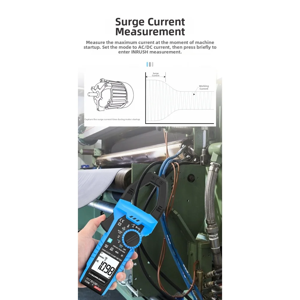 Digital Multimeter CM86B Clamp Type 1000A AC/DC True RMS Tester with Temperature Probe Non Contact Voltage Detection