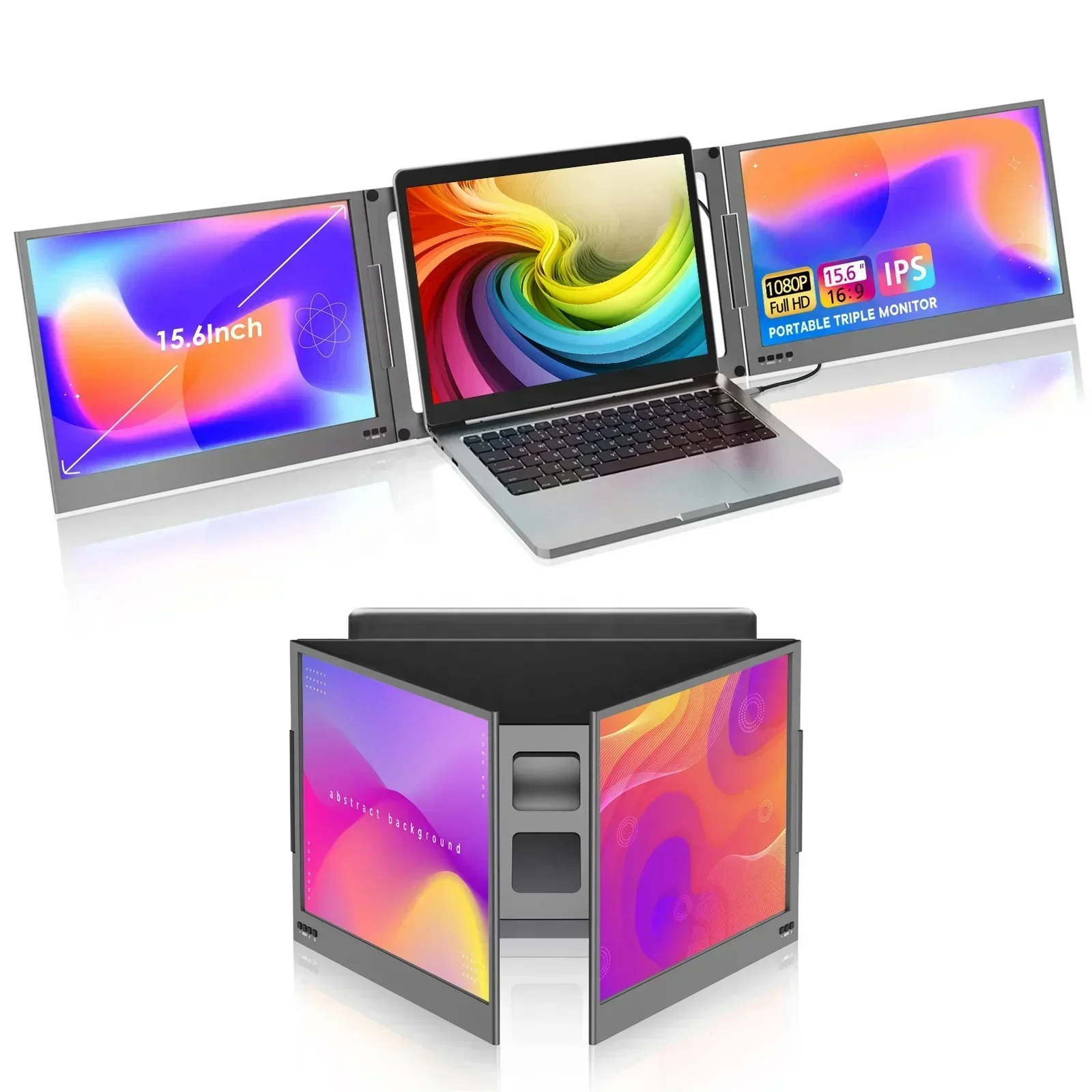 

OEM ODM Direct Factory Triple Laptop Screen Extender 15.6" FHD 1080P IPS Dual Portable 350±20cd/m2