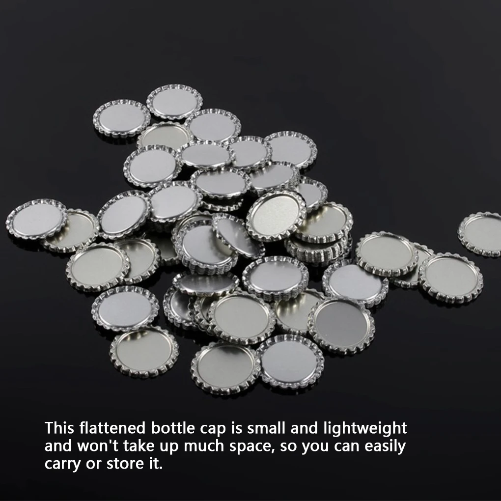 100 Pieces 33mm Bottle Cap Flattened Caps Lids Handicraft Accessories