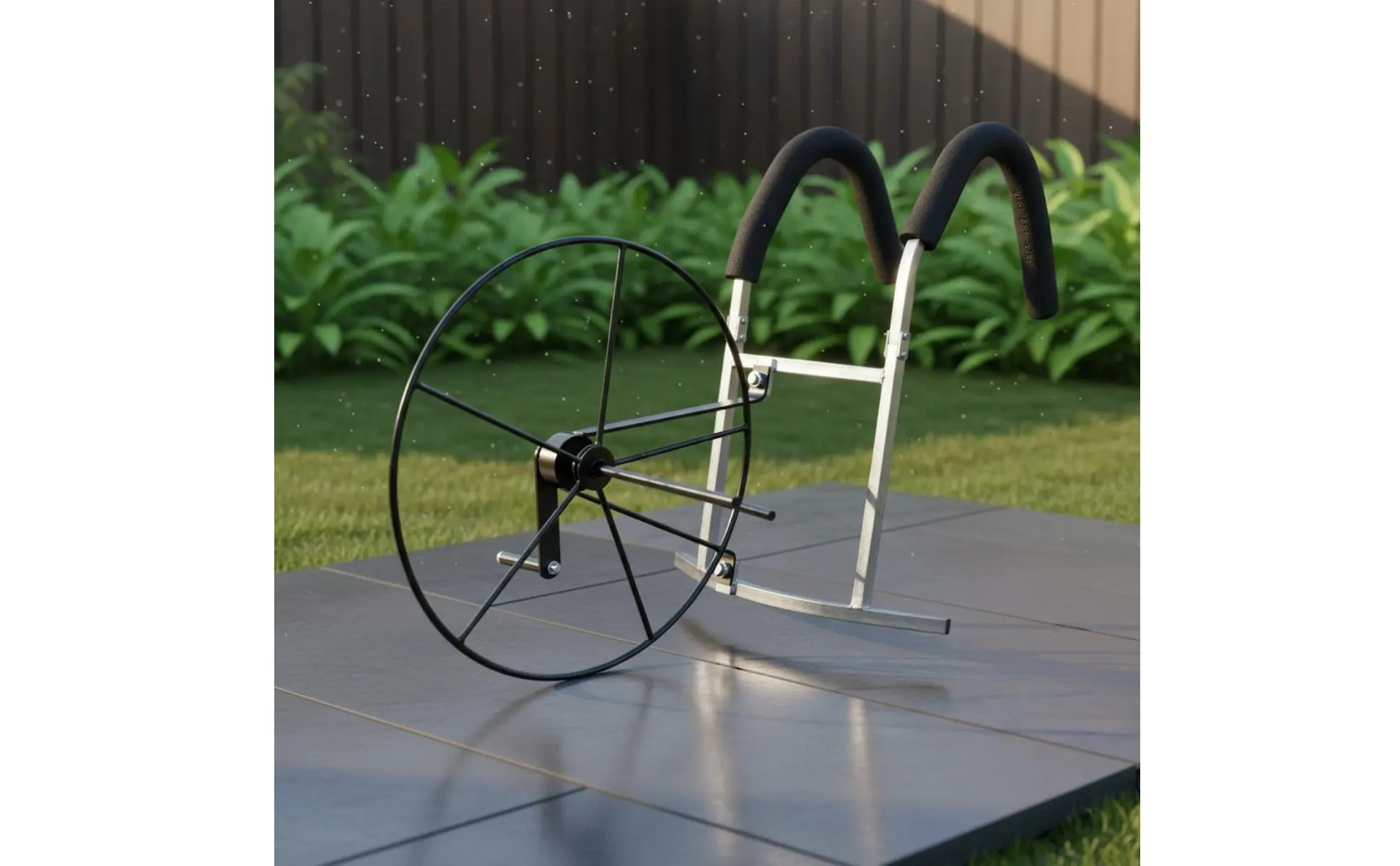Shoulder-Carried Hose Reel Portable Hand-Crank Hose Winder Manual Irrigation Pipe Spool Sturdy Steel Construction Farming Tool