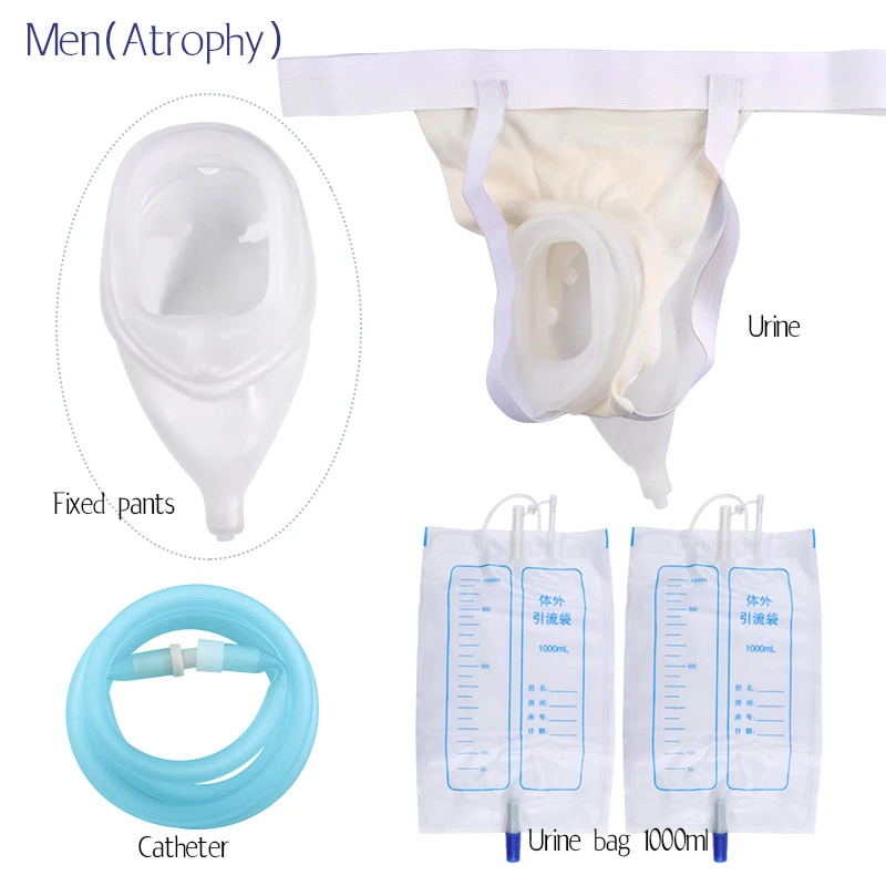 Medical Silicone Female Male Elderly Men Urine Bag/Collector Bedridden Urinal Spill Proof Bag Adult Toilet With Catheter 1000ml