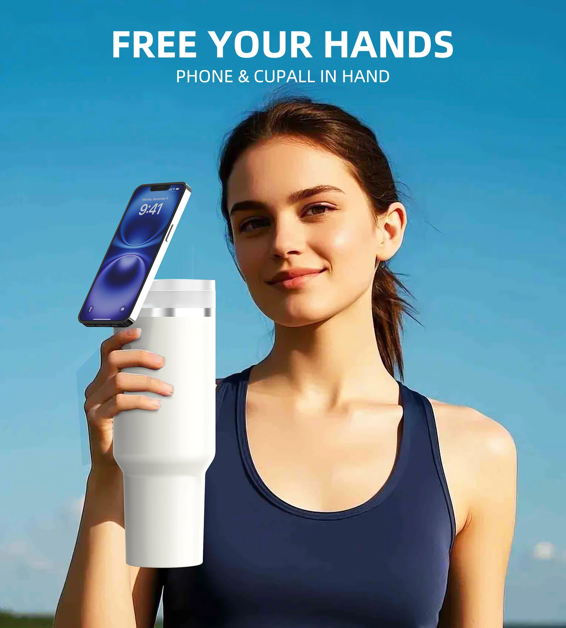 Phone Stand Stanley Cup Accessories Phone Holder Magnetic FlowState 40 OZ Tumbler Magsafe Phone Stand for Gym Office Home Car