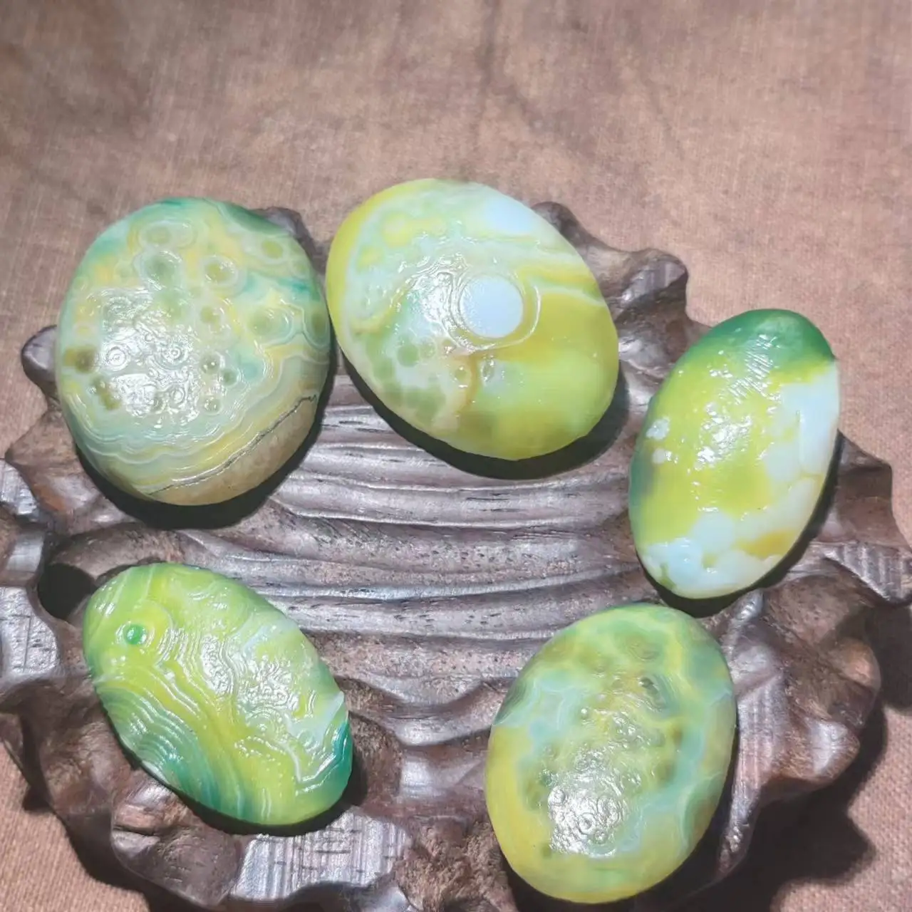 1pcs/lot Gobi Agate Yellow-Green White Natural Eye Stone Rough Without any manual processing Collectibles Miraculous amulet