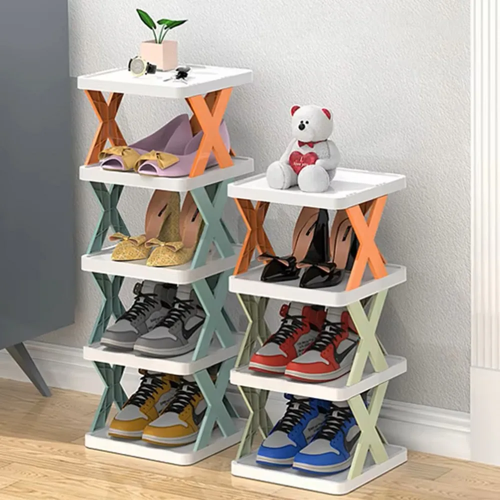 Simple Multifunctional Folding Shoe Racks Shoes Storage Organizer Space Saving Multi Layer Shoes Shelf Home Small Shoe Cabinet
