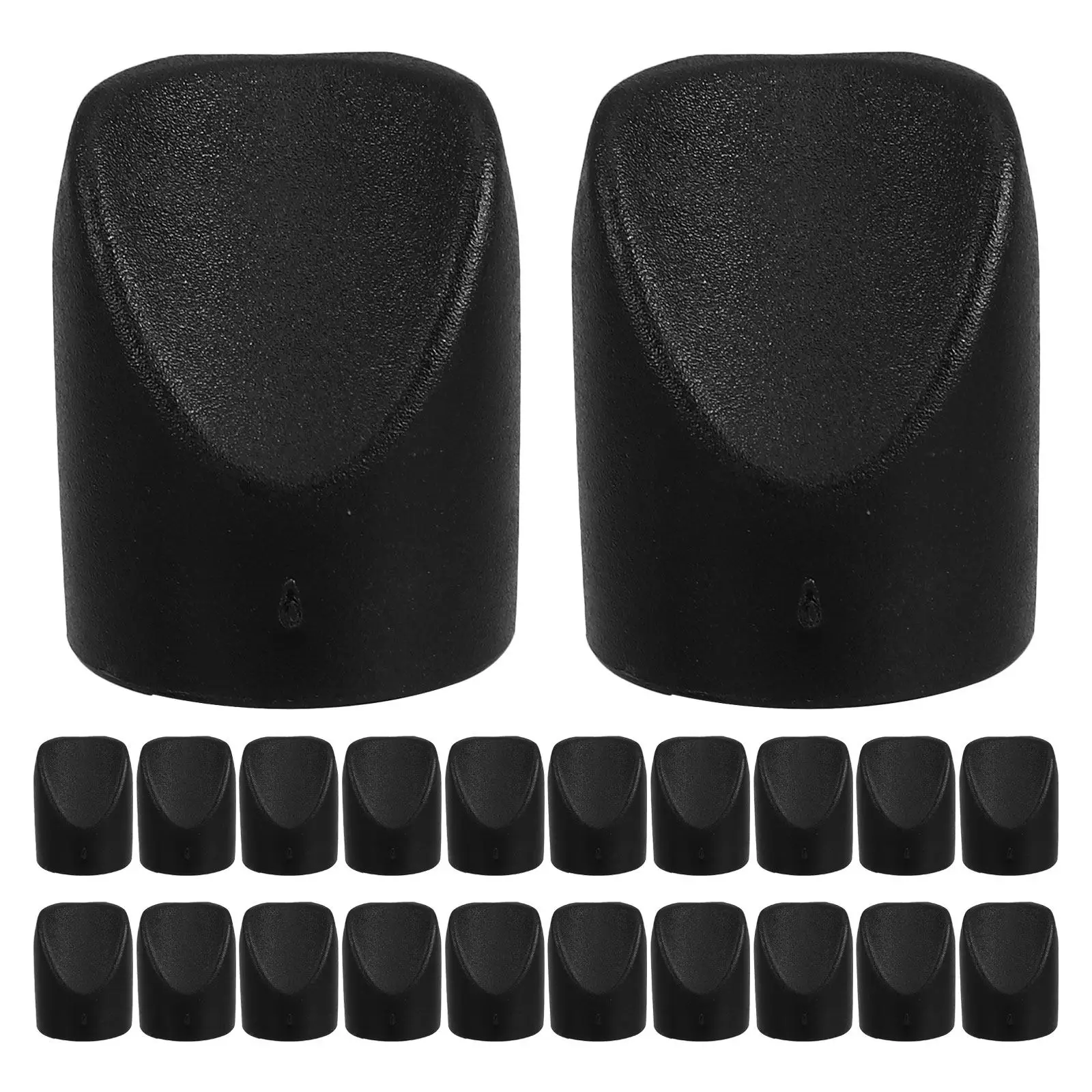 30Pcs Folding Chair Leg End Caps V-Shaped Nylon Heavy Duty Stability Plugs Black Chair Foot Protectors for Metal Padded Patio