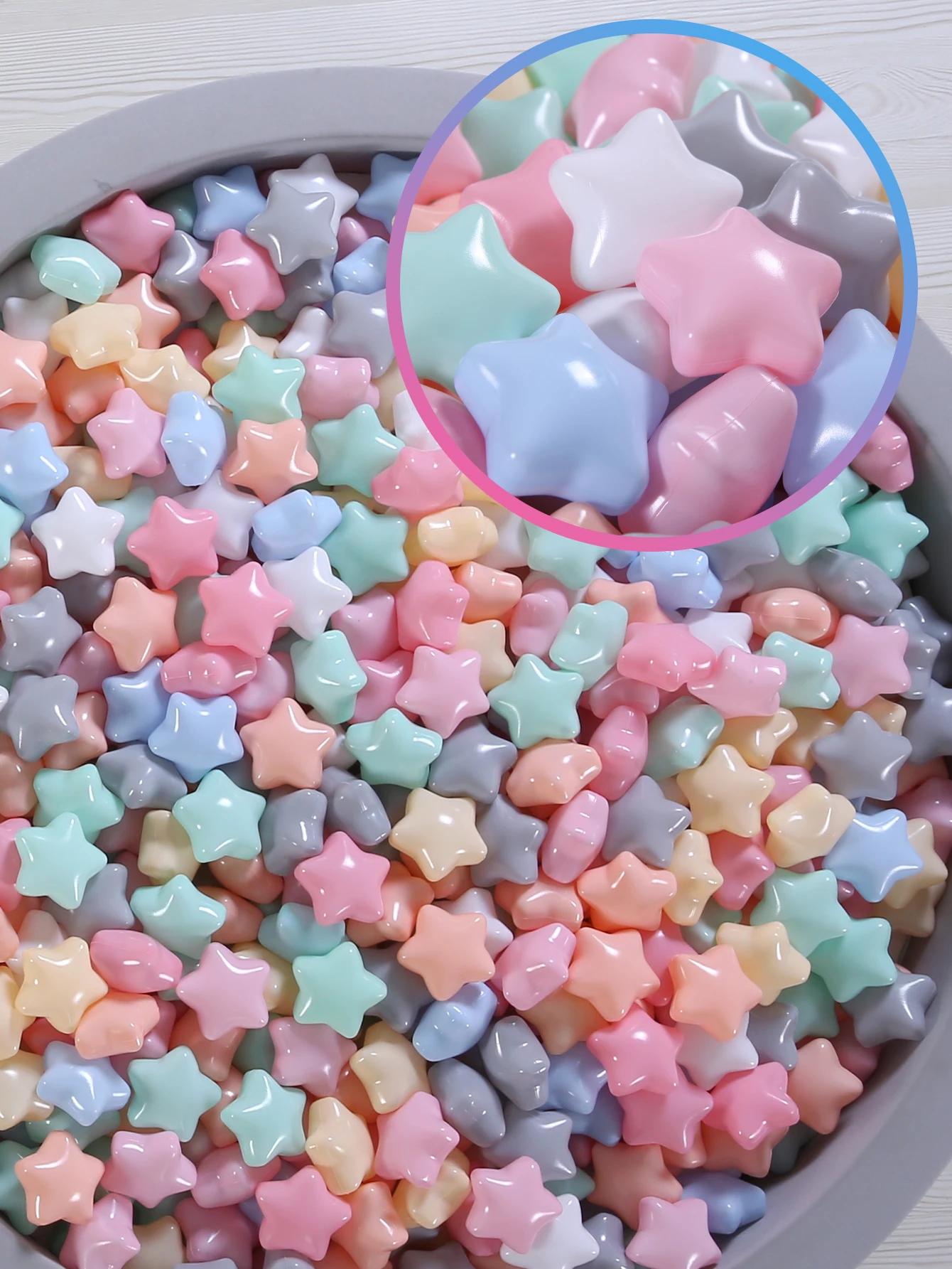 2.67Inch 150Pcs Ballenbak Ballen Ster Vorm Macaron Mix 7 Colour Bal Bpa Gratis Crush Proof Plastic Speelgoedballen