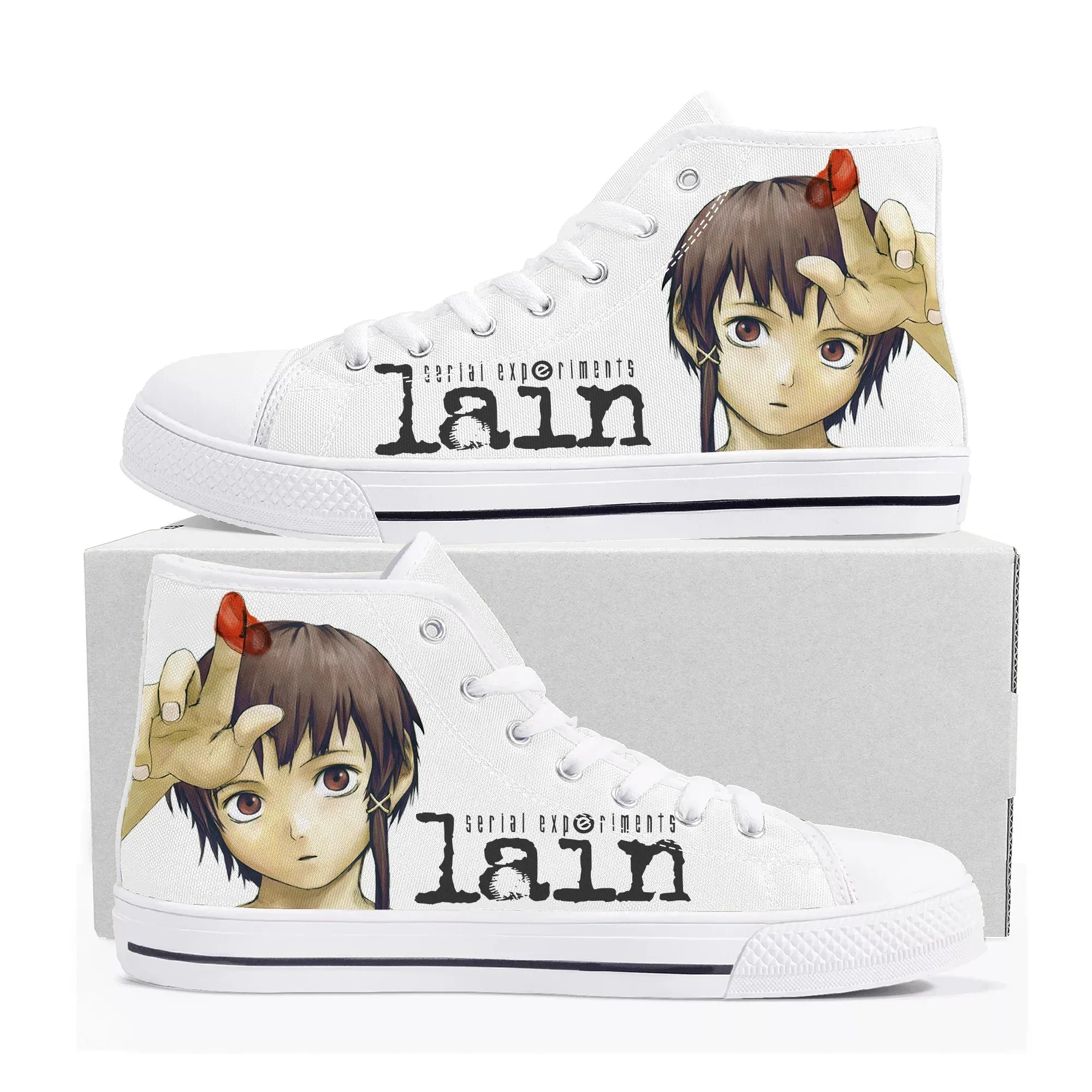 

Кроссовки Serial Experiments Lain High Top с мультяшным принтом, мужские, женские, подростковые, высококачественные, из канваса, повседневные, на заказ
