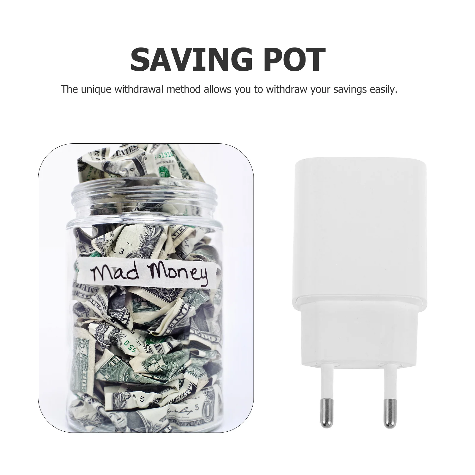 صندوق تخزين قابس الشحن، حامل تخزين مخفي مدمج آمن للمجوهرات النقدية، حاوية سرية محمولة #2