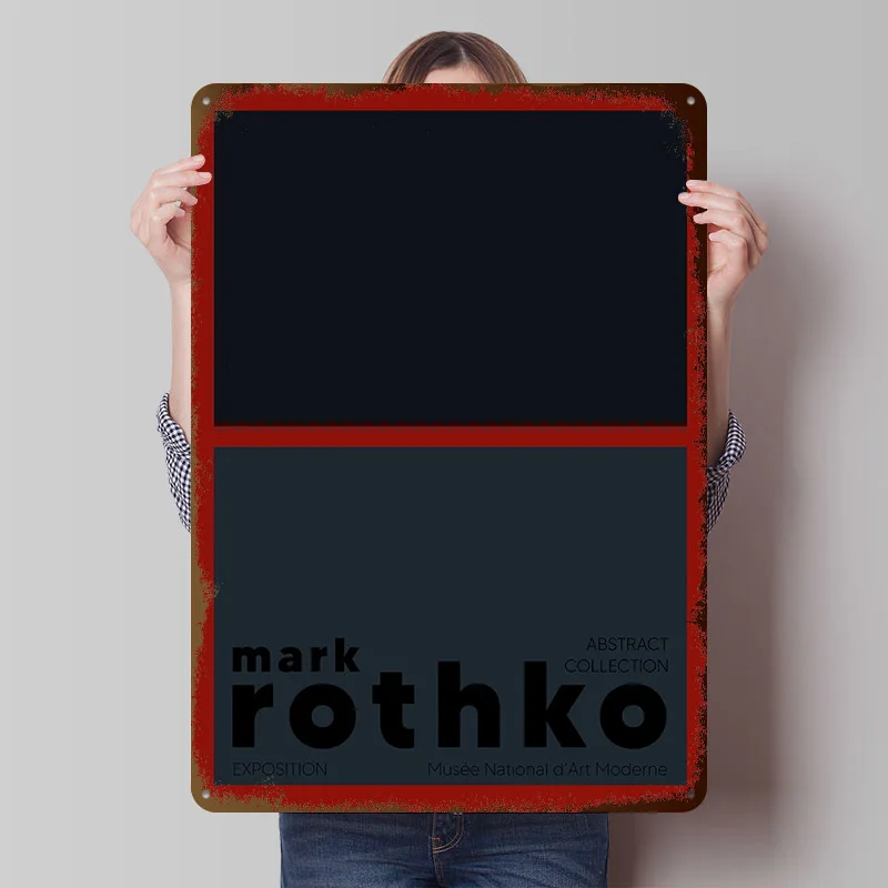 Mark Rothko Exhibition Printed Poster Customized Wall Art Retro Vintage Metal Tin Signs for Bathroom Decor Room Home Decoration