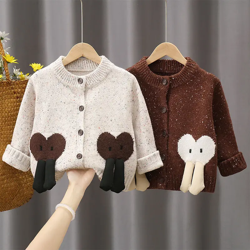 3-11Years Toddler Baby Sweater Jackets Coat Infant Cute Animal O Neck Cardigans Children Fall Outwear Coat 4 5 6 7 8 9 10