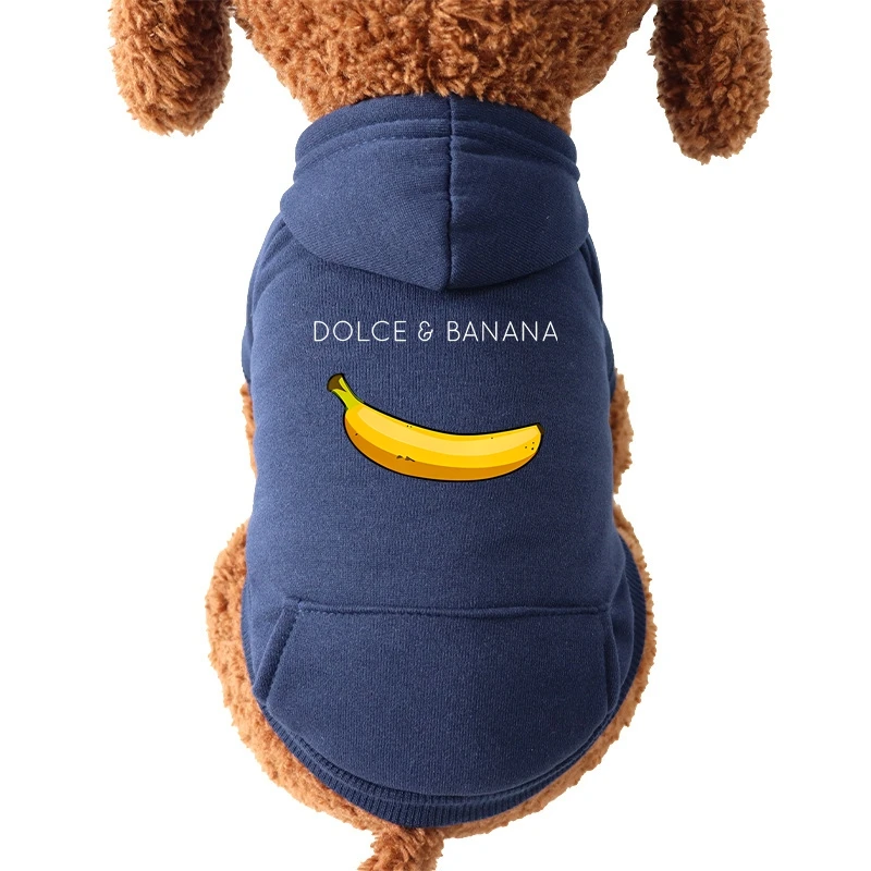 DOLC & BANANA-ropa para mascotas, sudaderas con capucha estampadas para perros, abrigo cálido de invierno para perros grandes, chaqueta, suéter para cachorros, ropa de Bulldog Francés