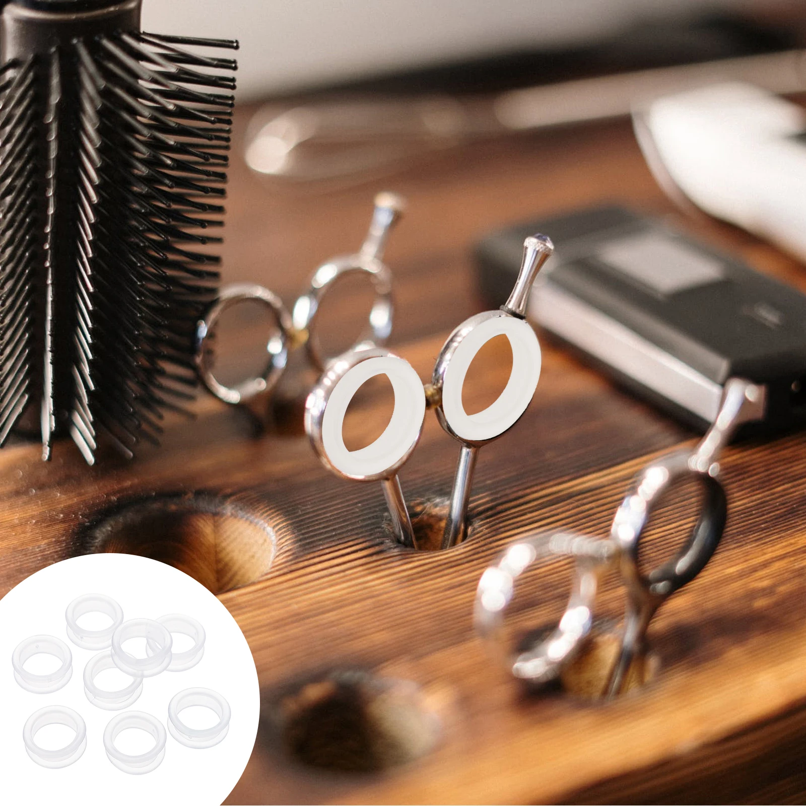 

8pcs Silicone Scissor Finger Rings Pet Shears Grip Covers Anti-Slip Callus Protection For Dog Grooming Nail Clippers