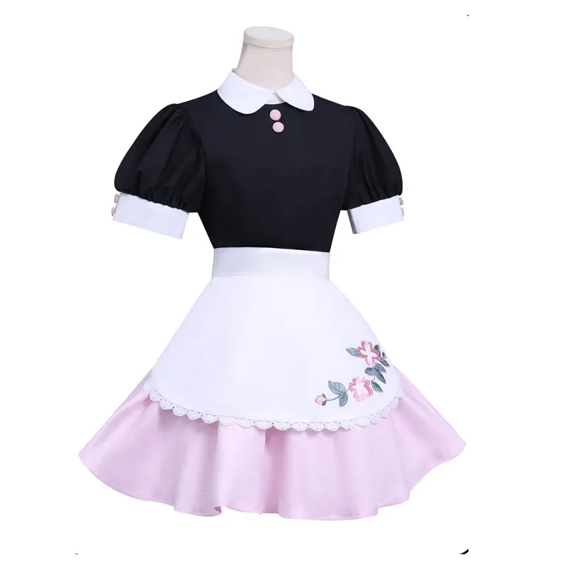 زي تنكري لفيلم ميراكيلوس دوبين-تشنغ، فستان خادمة مارينيت لوليتا، مجموعة كاملة مع باروكة لحفلة الهالوين، بدلة كوميك-كون