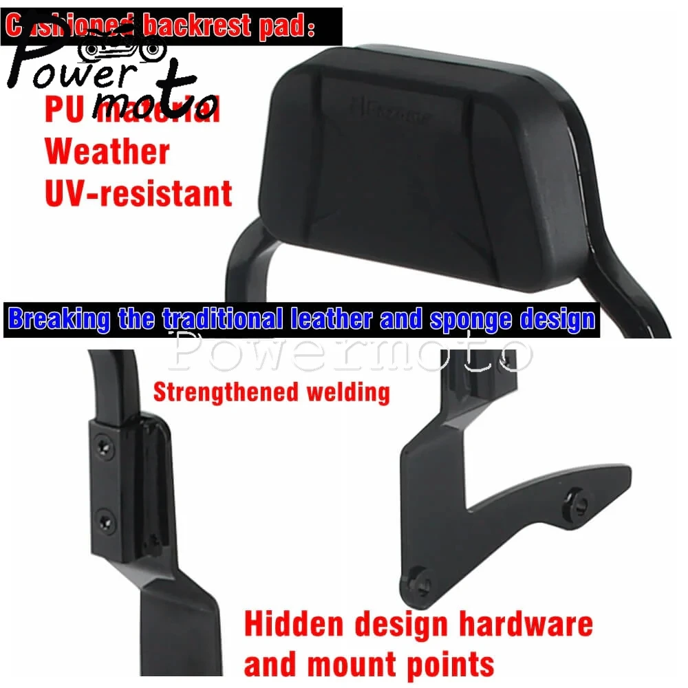 Motorbike Backrest For Harley Softail Sport Glide FLSB Low Rider EI Diablo ST FXLRST FXRST 117 Sissy Bar Super Simple Club Style view 5