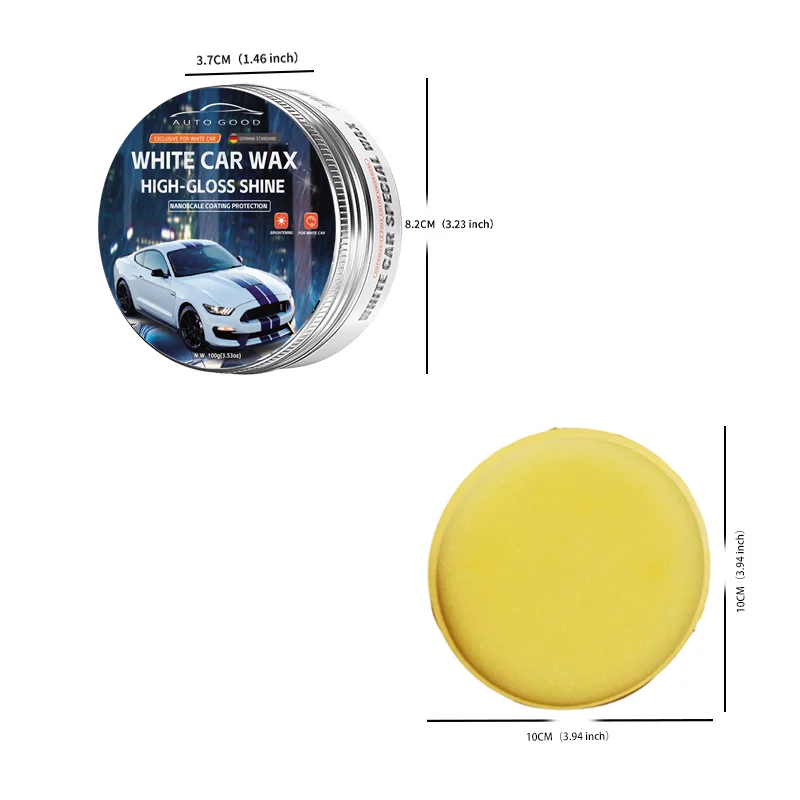 100g White Car Wax for Car Paint Care, High Gloss Shine, Waterproof Wax, Renovation Polishing Protection, Hydrophobic Coating