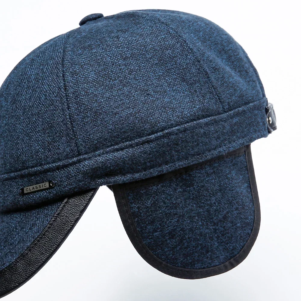 Casquette de Baseball en laine classique pour hommes, marque, pour papa, chaude, pour l'automne et l'hiver